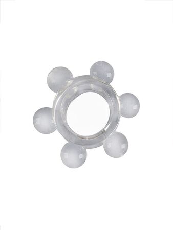 Прозрачное эластичное эрекционное кольцо с 6 шариками